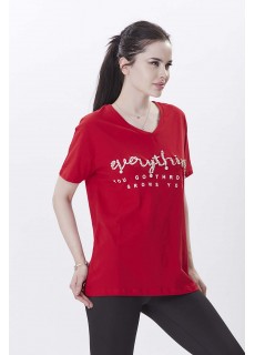 Yazılı Kırmızı Tshirt 